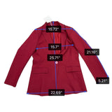 Cicy Bell Womens Red Long Sleeve Blazer Jacket With Single Button Lapel Size L