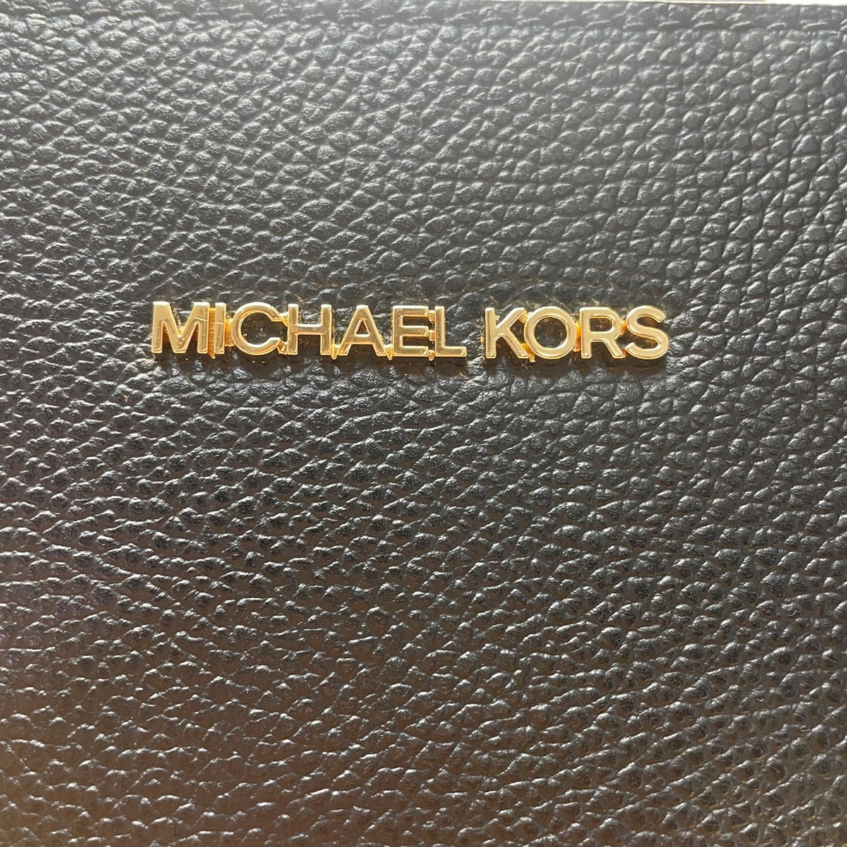 Michael Kors Women’s Black Leather With Logo Accents Portia Small Tote Bag