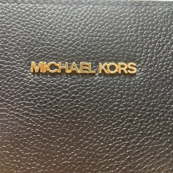 Michael Kors Women’s Black Leather With Logo Accents Portia Small Tote Bag