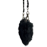 Unbranded Women's Black Faux Fur Crossbody Evening Clutch Sz S - NWT
