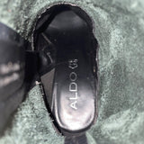Aldo Women’s Black Leather Block Heel Fearien Ankle Boots Size 6
