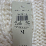 Ann Taylor Womens Ivory Nylon/Acrylic Sweater Cable-Knit Pullover Size M