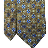 Jos A Bank Mens Gold & Blue Geometric Tie Signature Collection Handsewn