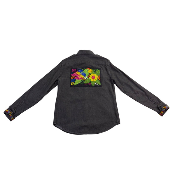 Lauren Ralph Lauren Womens Long Sleeve Button-Up Shirt W/ Embroidered Sz S