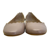 Chloé Women’s Taupe Scalloped Leather Made In Italy Ballet Flats Size 7.5US