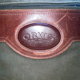 Orvis Men’s Olive Canvas &  Brown Leather With Adjustable Strap Crossbody Bag