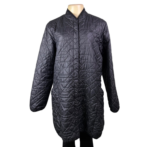Nike Womens Black Quilted Bomber Jacket Lightweight Outerwear Casual Sz XL