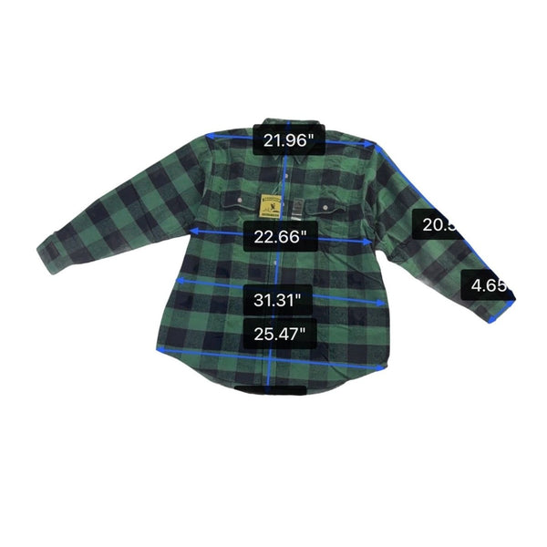 Field & Stream Mens Green Plaid Cotton Button-Up Long-Sleeve Shirt Size XXL