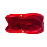 Saks Fifth Avenue Women’s Red Spiral Beaded Vintage Design Clasp Closure Pouch