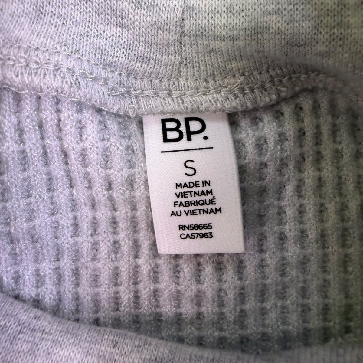 BP. Womens Heather Gray Ribbed Long Sleeve Mock Neck Cropped Top Size S