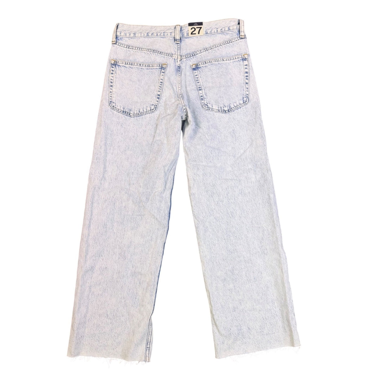 Gap Womens Light Wash Distressed Straight-Leg Jeans Petite Low Stride Size 27