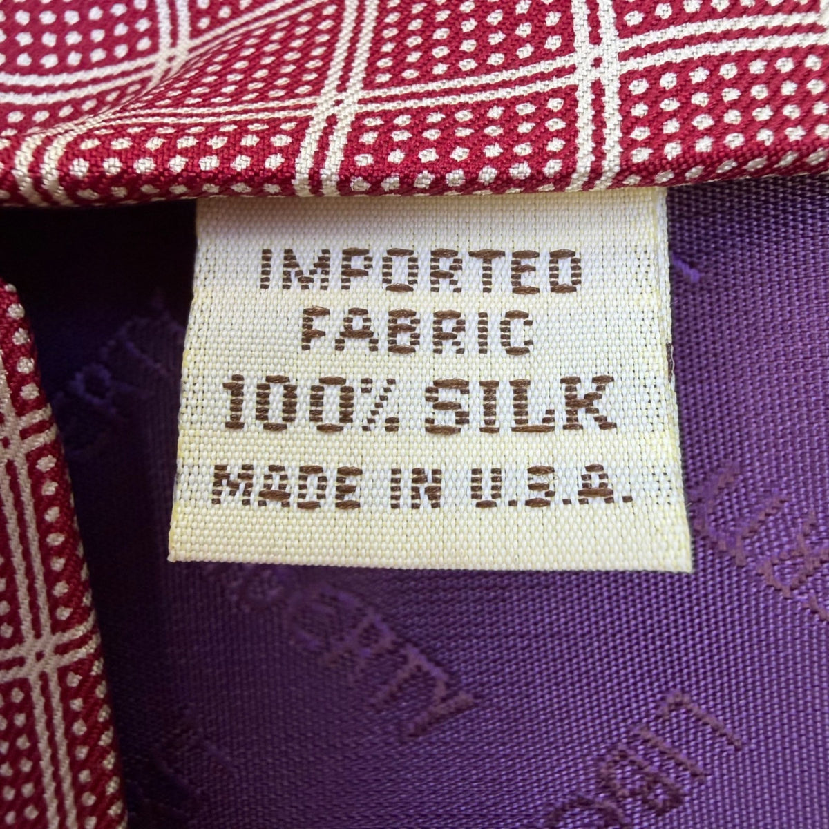 Liberty Men’s Red 100% Silk Geometric Pattern Tie
