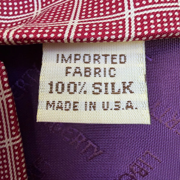 Liberty Men’s Red 100% Silk Geometric Pattern Tie