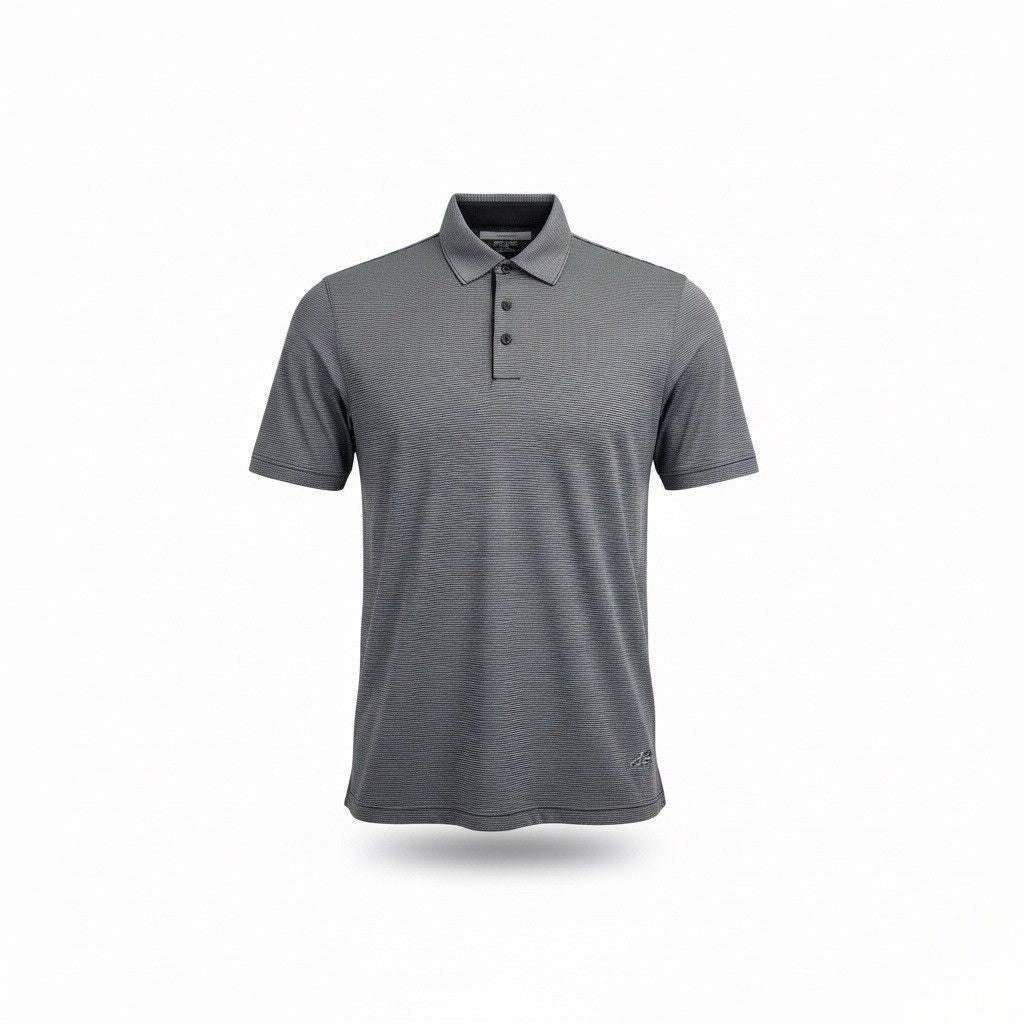 Greg Norman Play Dry Mens Gray Polyester Striped Polo Shirt  Size XL