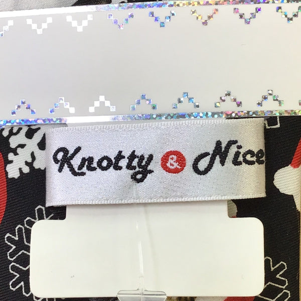 Knotty & Nice Mens Black Polyester Christmas Cats Santa Snowflakes Tie OS