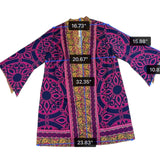 Chicos Womens Pink & Yellow Open Front Kimono With Bold Abstract Pattern Size 2