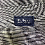 Ben Sherman Mens Gray Stretch Cotton Pants Plaid Regular Fit Size 34W X 32L