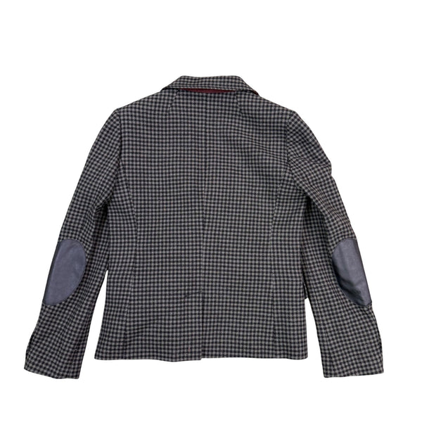J. Crew Womens Black Houndstooth Wool Blend Blazer With Gold Button Size 4