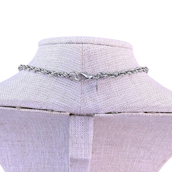Loft Womens Silver Tone Pendant Necklace Adjustable Green & Crystal Beads
