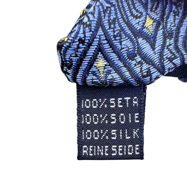 Smithsonian Institution Men Navy Silk Italian Tie Geometric Paisley Design New