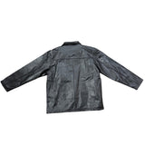 Duke Haband Mens Black Leather Jacket Large Zip Front Classic Design Size L