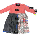 Shari B. Green Womens Red Black Patchwork Button-Up Dress Artsy Style Sz XL