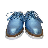 Kenneth Cole Annie Womens Blue Glitter Leather Lace-Up Oxford Shoes Size 8M
