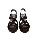 Nina Women's Black Satin Strappy Gelzana Slingback High Heels Size 7M