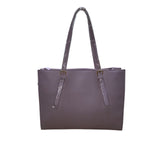 Nubily Women’s Lavender Faux Leather With Long Straps Zipper Pocket Laptop Tote