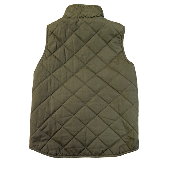 Blue Rain Mens Olive Quilted Vest With Gold Accents Pockets & Zipper Sz M