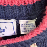 Bellepointe Womens Navy Cotton Ramie Cat Graphic Cardigan Sweater Knit Size S