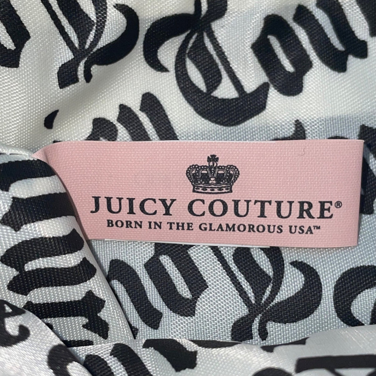 Juicy Couture Women’s Black Nylon Gold Logo Accent Zippered Pouch Bag