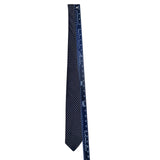 Cerruti CXIII Mens Navy Blue All Silk Patterned Tie Italy Classic Necktie