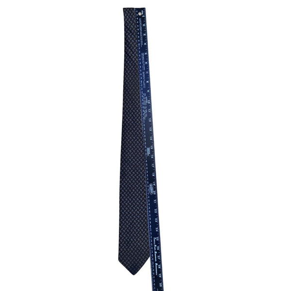 Cerruti CXIII Mens Navy Blue All Silk Patterned Tie Italy Classic Necktie