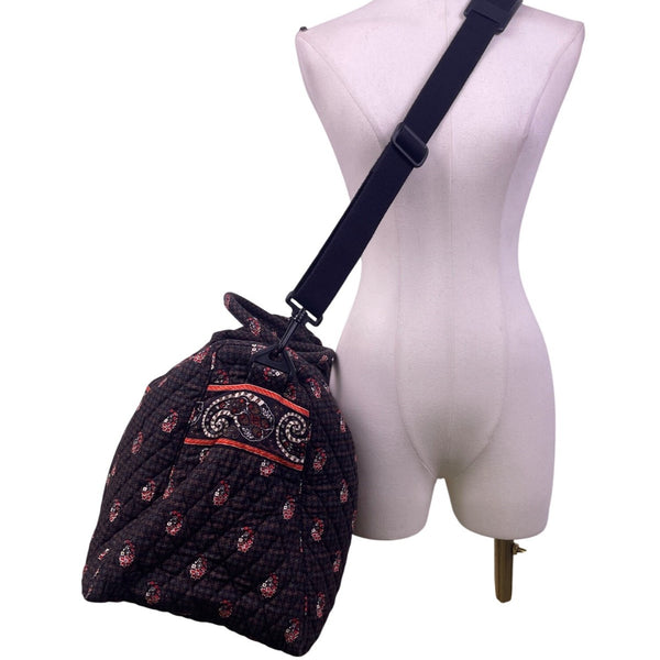 Vera Bradley Women’s Brown Quilted Paisley Fabric Carry-On Travel Duffel Bag