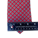 Silk Mens Red Blue Geometric Pattern Tie Made In Ireland Classy Businesswear