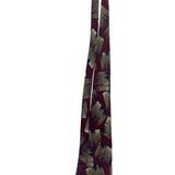 XAndrini Mens Burgundy 100% Silk Abstract Print Tie Italy Blue Gold Neckwear