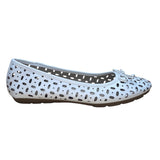 Rialto Women’s White Synthetic Bow Accents Cutout Garry Ballet Flats Size 8.5M