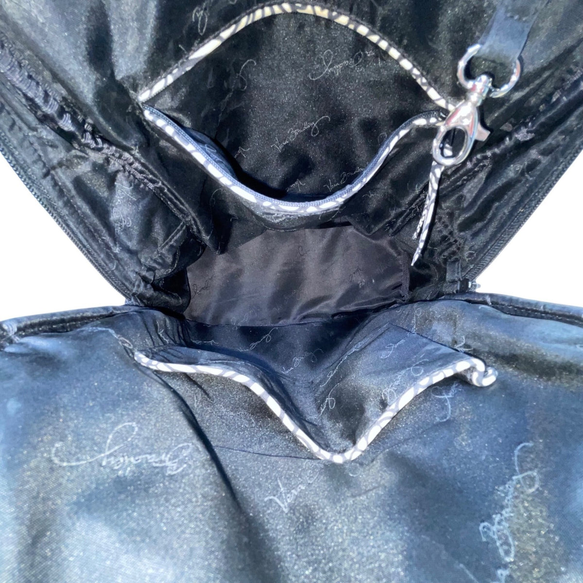 Vera Bradley Women’s Black Quilted Fabric With Multiple Pockets Backpack Size M