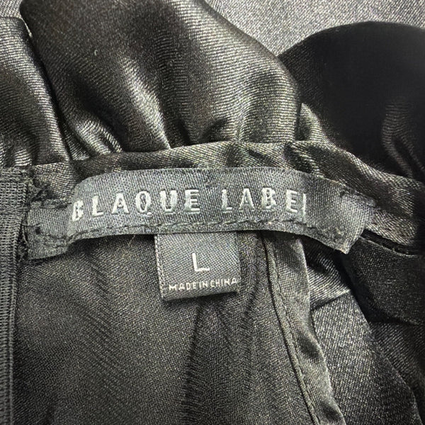 Blaque Label Womens Black Polyester Sleeveless Ruffle Halter Top Size L