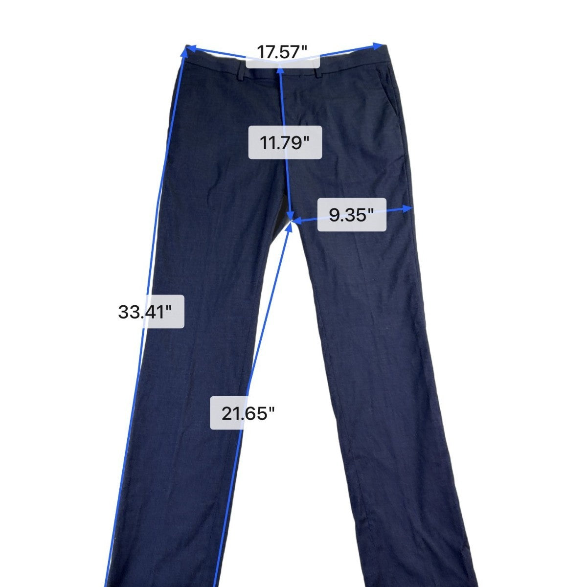 H&M Men Navy Recycled Skinny Fit Dress Pants Professional Wear Size 33R