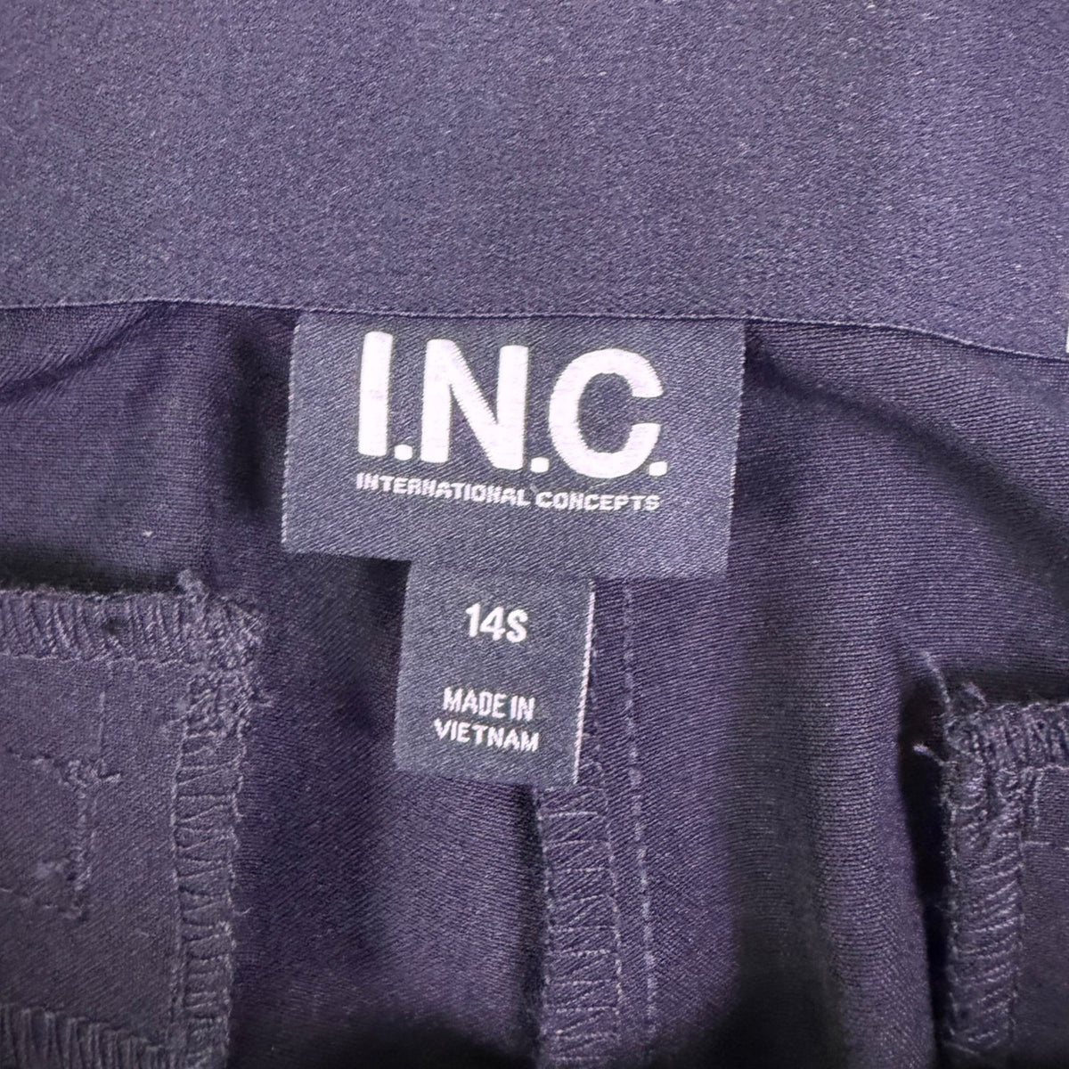 I.N.C. Womens Black Recycled Straight-Leg Pants Size 14S