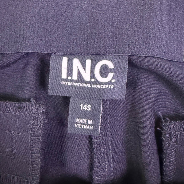 I.N.C. Womens Black Recycled Straight-Leg Pants Size 14S