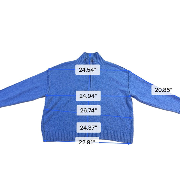 Promesa Womens Light Blue Half-Zip Pullover Sweater Size L