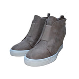 MIA Women’s Taupe Perforated Side Zipper Slip-On Arianna Wedge Sneakers Sz 7.5M