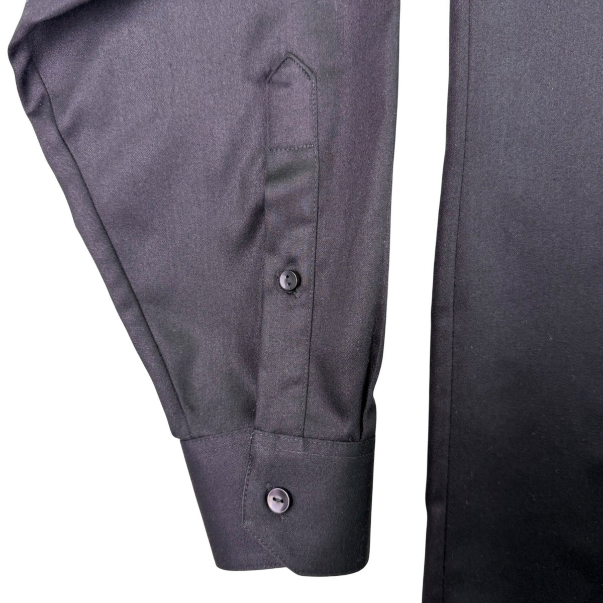 Geoffrey Beene Mens Black Wrinkle-Free Button-Up Dress Shirt Regular Fit Sz 15.5