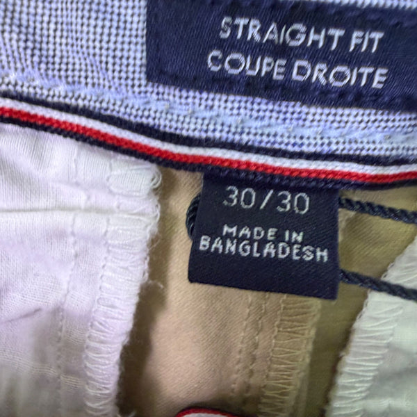 Tommy Hilfiger Mens Beige Cotton Straight Fit Chino Pants Smart Casual Size 30/3