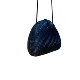 Sasha Women’s Black Woven With Magnetic Snap Closure Mini Crossbody Bag