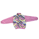 188 West Collection Unisex Pink Multicolor Silk Tracksuit Retro Style Size  XL
