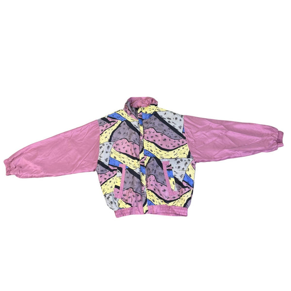 188 West Collection Unisex Pink Multicolor Silk Tracksuit Retro Style Size  XL